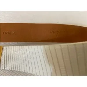 NEW RALPH LAUREN COLLECTION WHITE LIZARD BELT GOLD TURN-LUCK KELLY BUCKLE SZ S Ralph Lauren | Accessories | New Ralph Lauren Collection  main image 3